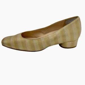 Hassia Dress Shoes Heels Pump US Sz 10.5-11 UK 8 Gold Premium‎ Comfort Roma